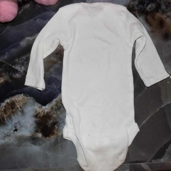 Gerber LS White Snap Tee Bodysuit Size 3/6 Months Boy's NWOT - Picture 3 of 6